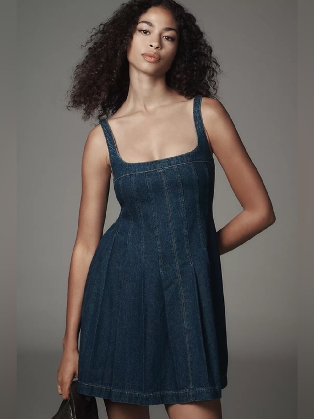 Reformation Violet Denim Mini Dress Dark Wash Size 8